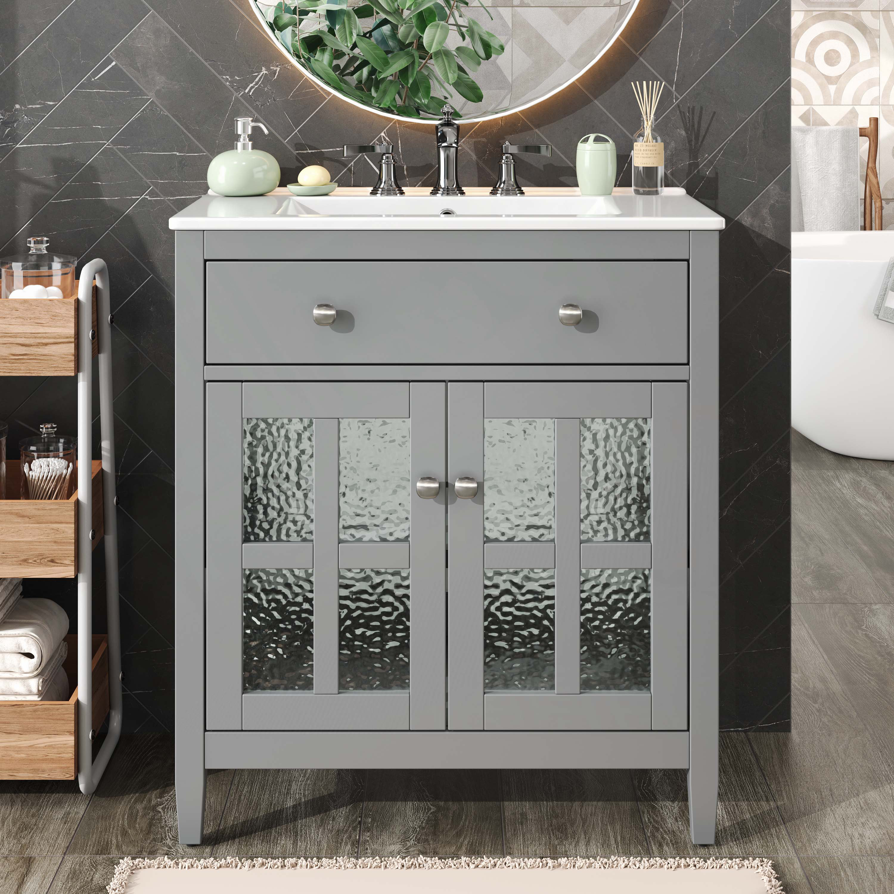 Ophelia & Co. Bathroom Vanity with Ceramic Sink,Equipped